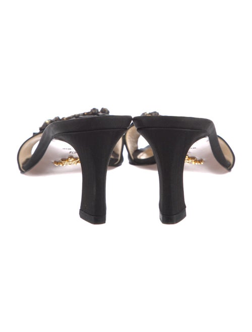 Prada Satin Crystal Embellishments Slides