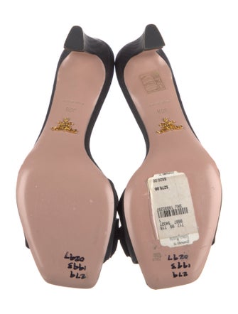 Prada Satin Crystal Embellishments Slides