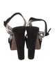 Prada Suede Colorblock Pattern Slingback Sandals