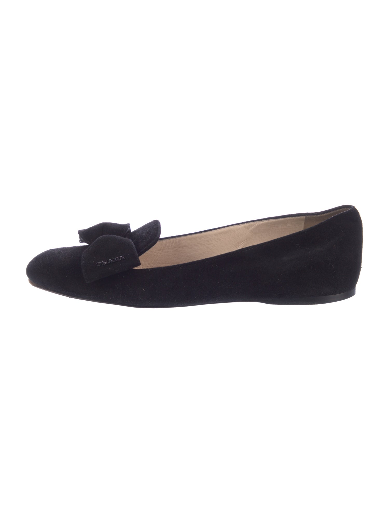 Prada Suede Bow Accents Loafers