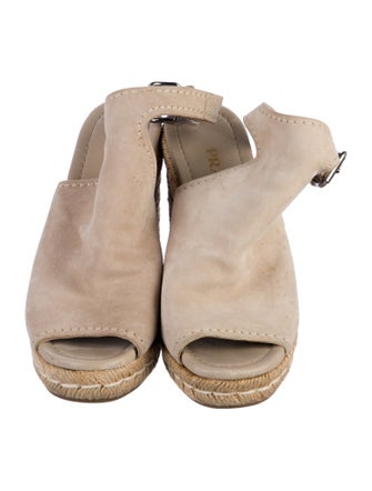 Prada Suede Colorblock Pattern Slingback Pumps