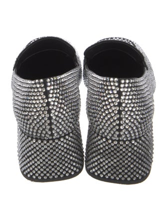 Prada Enameled Metal Triangle Crystal Pumps