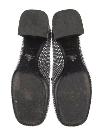 Prada Enameled Metal Triangle Crystal Pumps