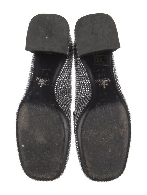 Prada Enameled Metal Triangle Crystal Pumps