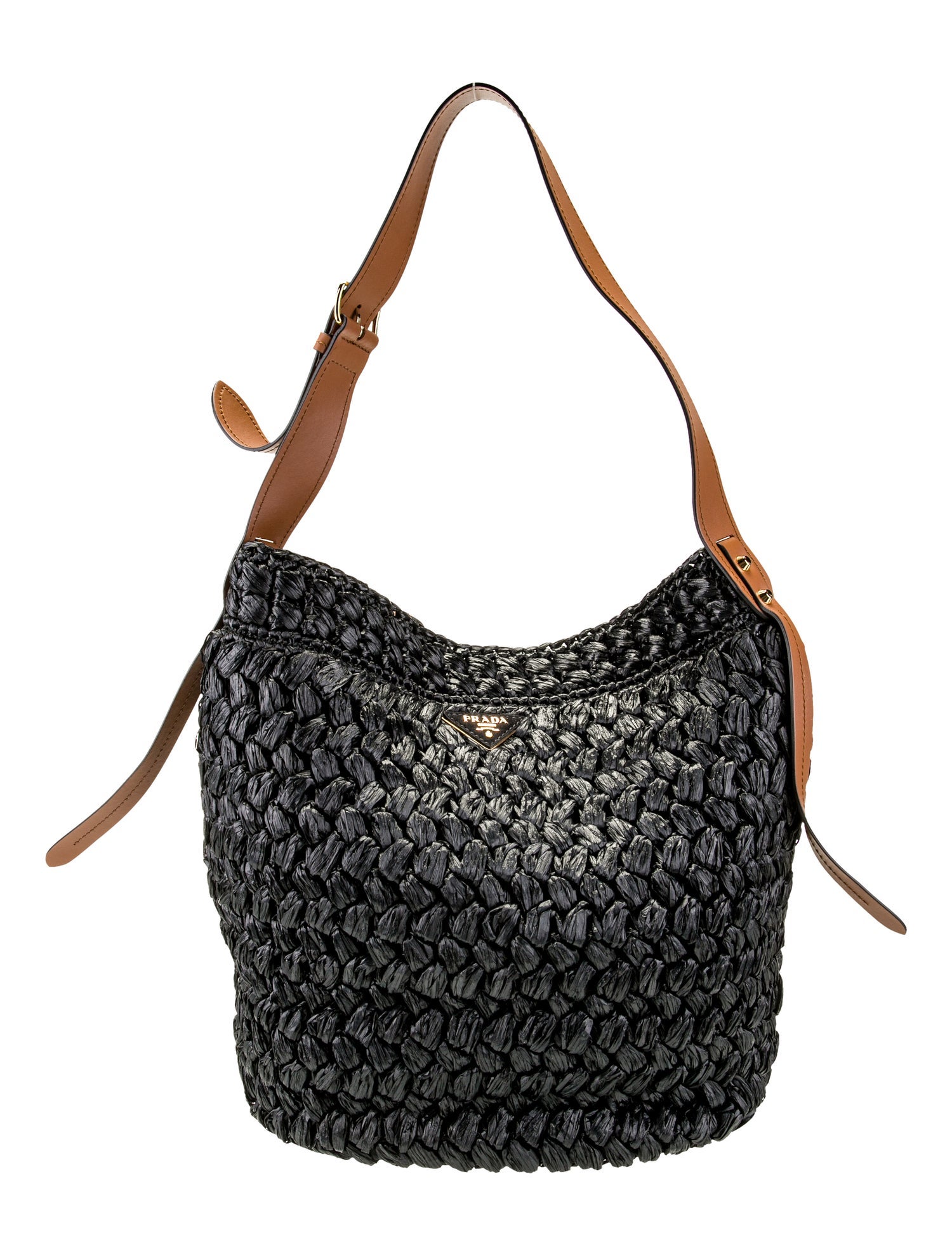 Prada Enameled Metal Triangle Hobo