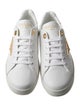 Prada Enameled Metal Triangle Leather Sneakers