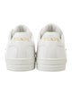 Prada Enameled Metal Triangle Leather Sneakers