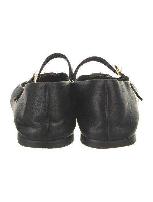 Prada Signature Logo Leather Mary Jane Flats