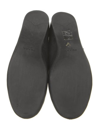 Prada Signature Logo Leather Mary Jane Flats