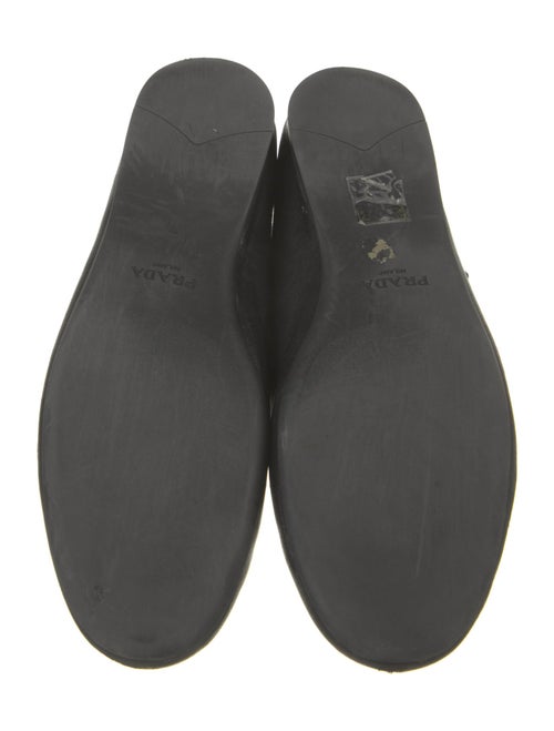 Prada Signature Logo Leather Mary Jane Flats
