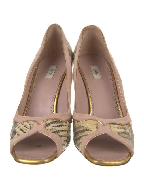 Prada Snakeskin Animal Print Slingback Sandals