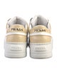 Prada Enameled Metal Triangle Leather Sneakers