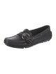 Prada Leather Leather Trim Embellishment Loafers