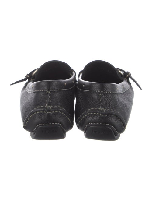 Prada Leather Leather Trim Embellishment Loafers