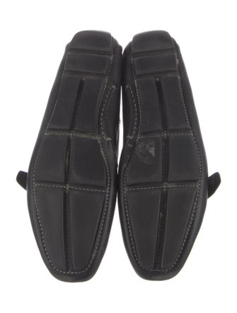 Prada Leather Leather Trim Embellishment Loafers