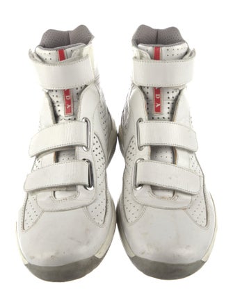Prada Leather Wedge Sneakers