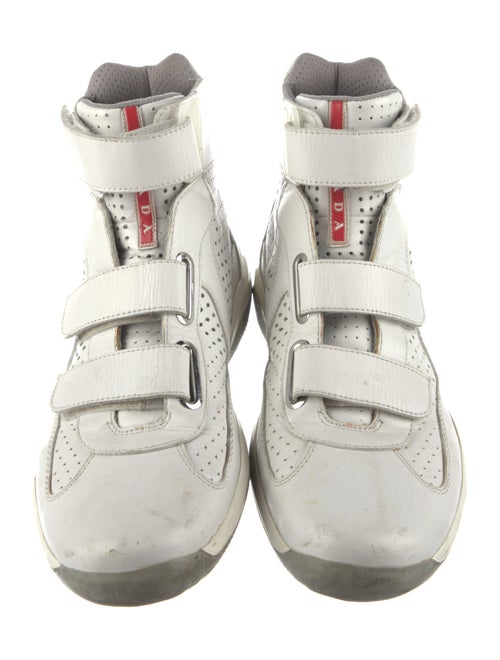 Prada Leather Wedge Sneakers