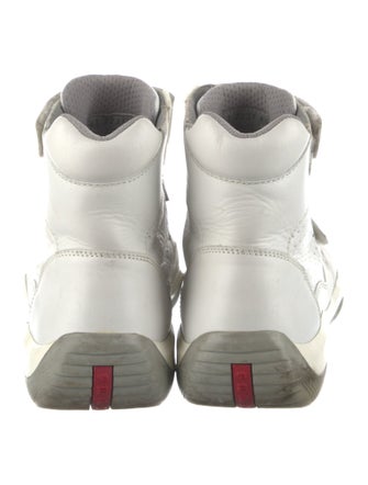 Prada Leather Wedge Sneakers