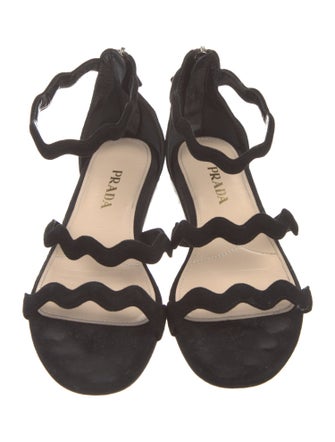 Prada Suede Cutout Accent Sandals