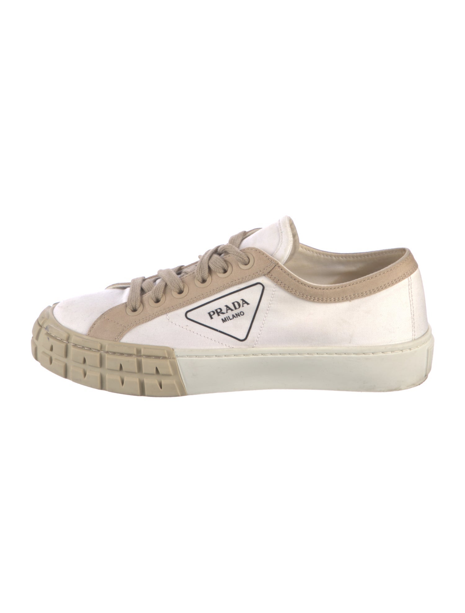 Prada Canvas Colorblock Pattern Sneakers