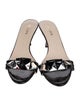 Prada Patent Leather Crystal Embellishments Slides