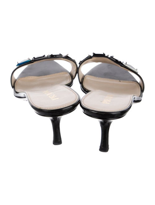 Prada Patent Leather Crystal Embellishments Slides