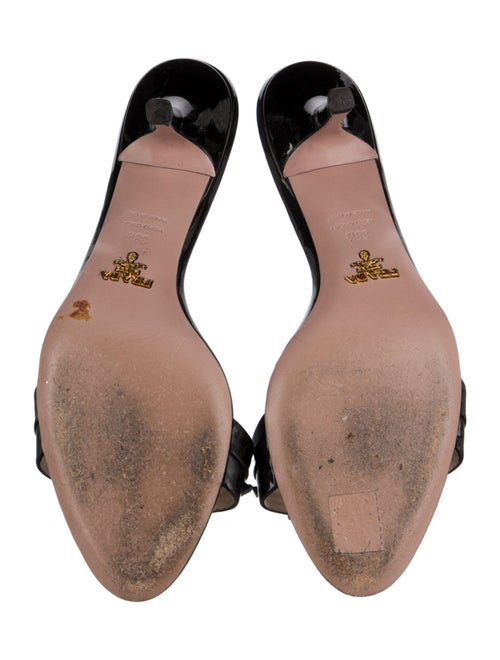 Prada Patent Leather Crystal Embellishments Slides