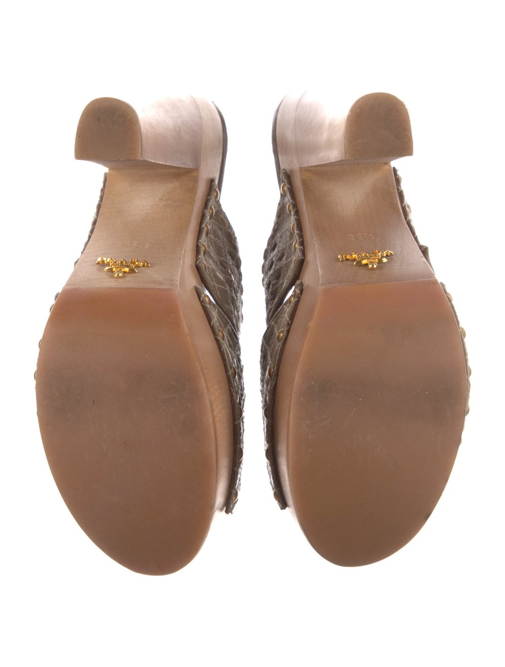 Prada Leather Slides Neutrals Platform - image 5
