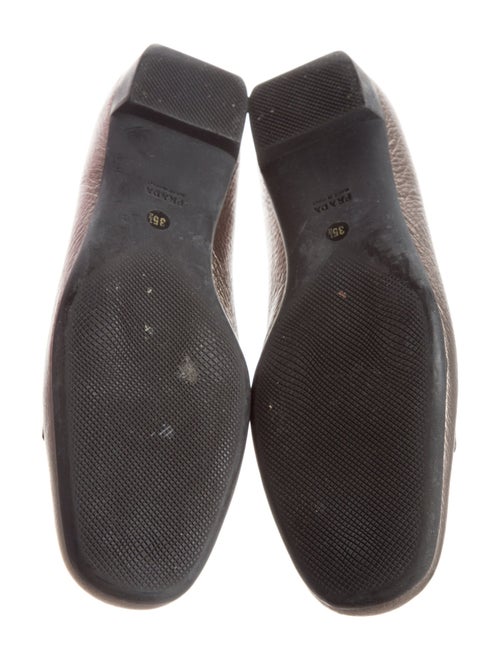 Prada Embossed Leather Lasercut Accents Loafers
