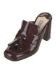 Prada Patent Leather Tassel Accents Mules