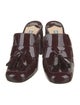 Prada Patent Leather Tassel Accents Mules