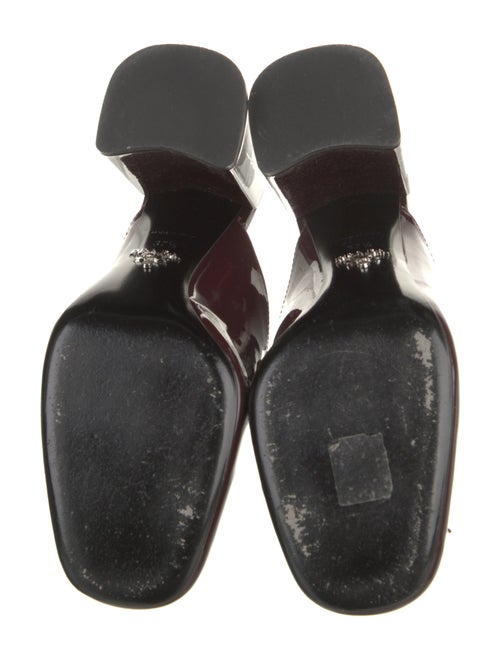 Prada Patent Leather Tassel Accents Mules