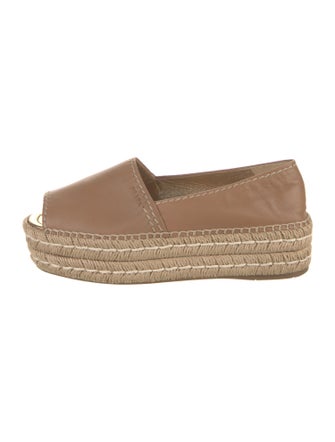 Prada Leather Whipstitch Trim Espadrilles