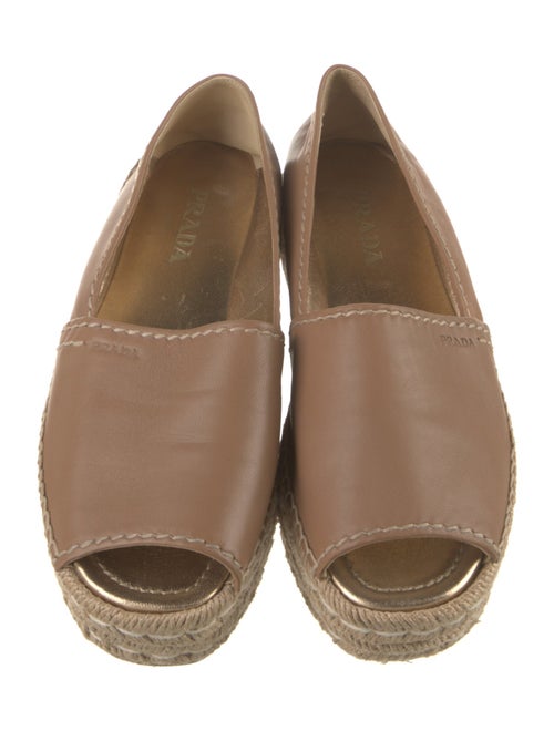 Prada Leather Whipstitch Trim Espadrilles