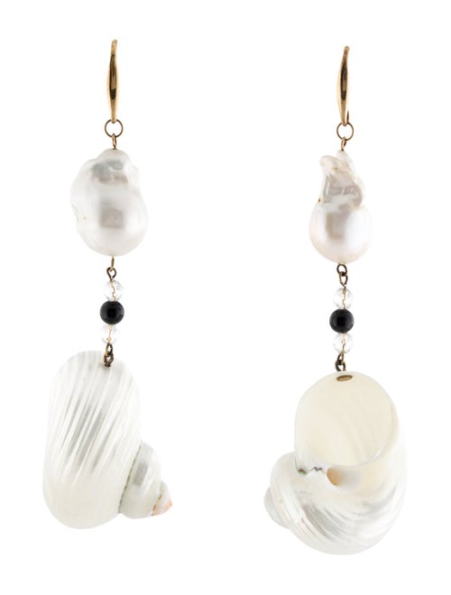 Prada Pearl & Shell Drop Earrings