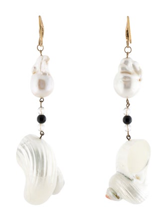 Prada Pearl & Shell Drop Earrings