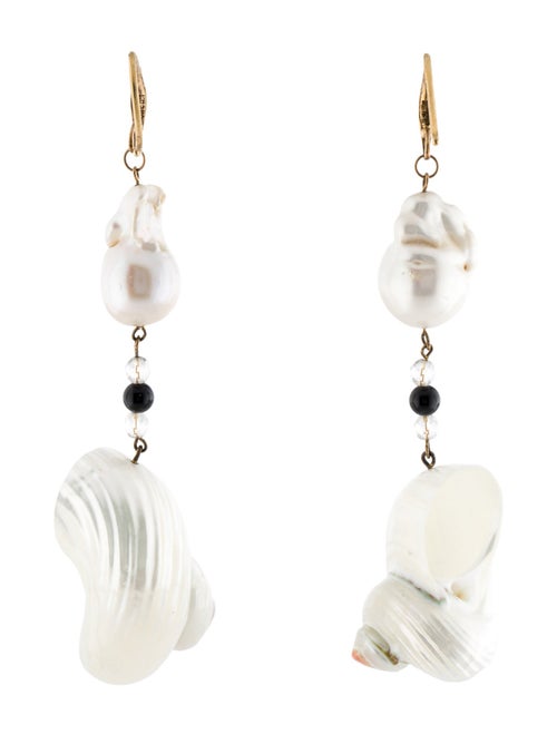 Prada Pearl & Shell Drop Earrings