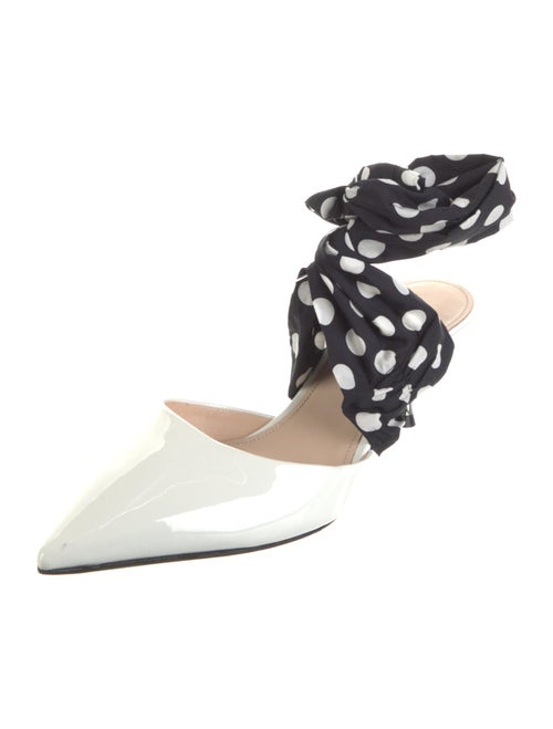 Prada Patent Leather Polka Dot Print Mules