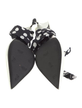 Prada Patent Leather Polka Dot Print Mules