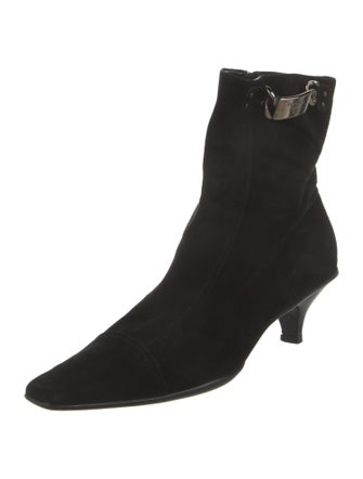 Prada Suede Chain-Link Accents Boots