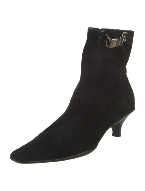 Prada Suede Chain-Link Accents Boots