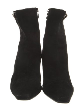 Prada Suede Chain-Link Accents Boots