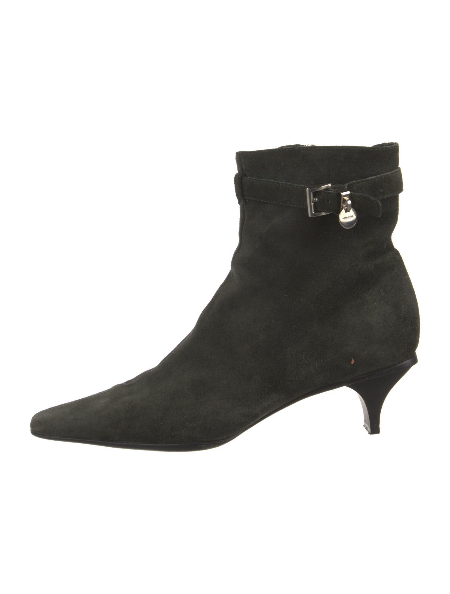 Prada Suede Embroidered Accent Boots