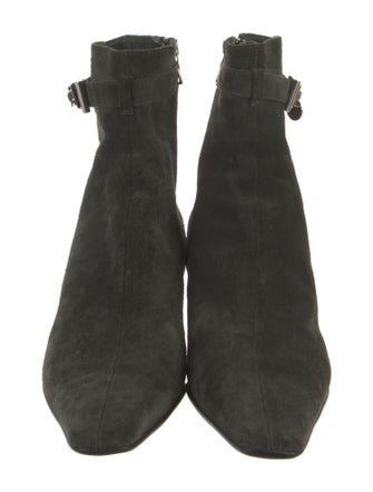 Prada Suede Embroidered Accent Boots
