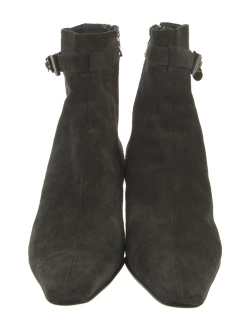 Prada Suede Embroidered Accent Boots