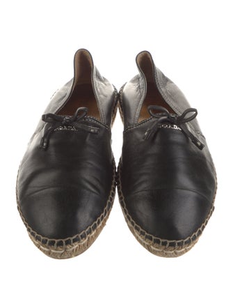 Prada Leather Bow Accents Espadrilles