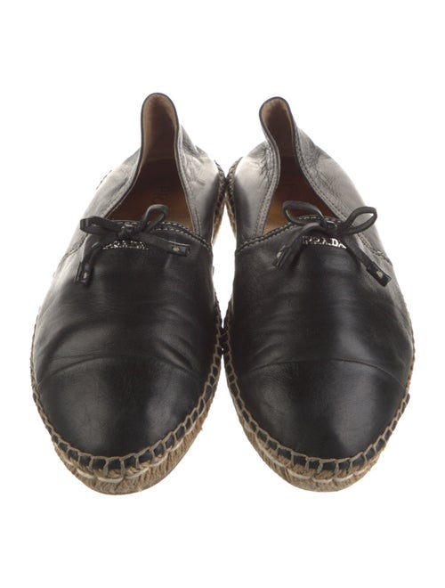 Prada Leather Bow Accents Espadrilles