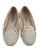Prada Leather Studded Accents Ballet Flats