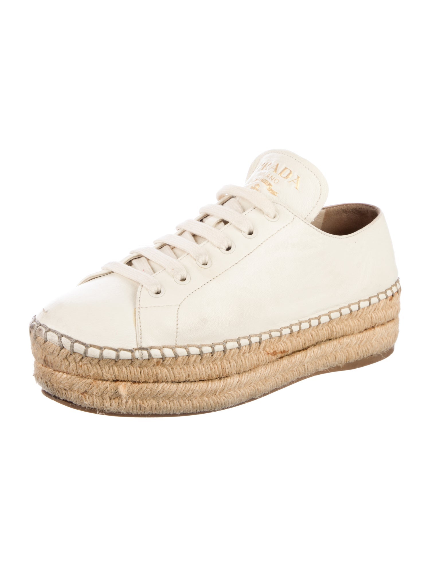 Prada Leather Espadrilles