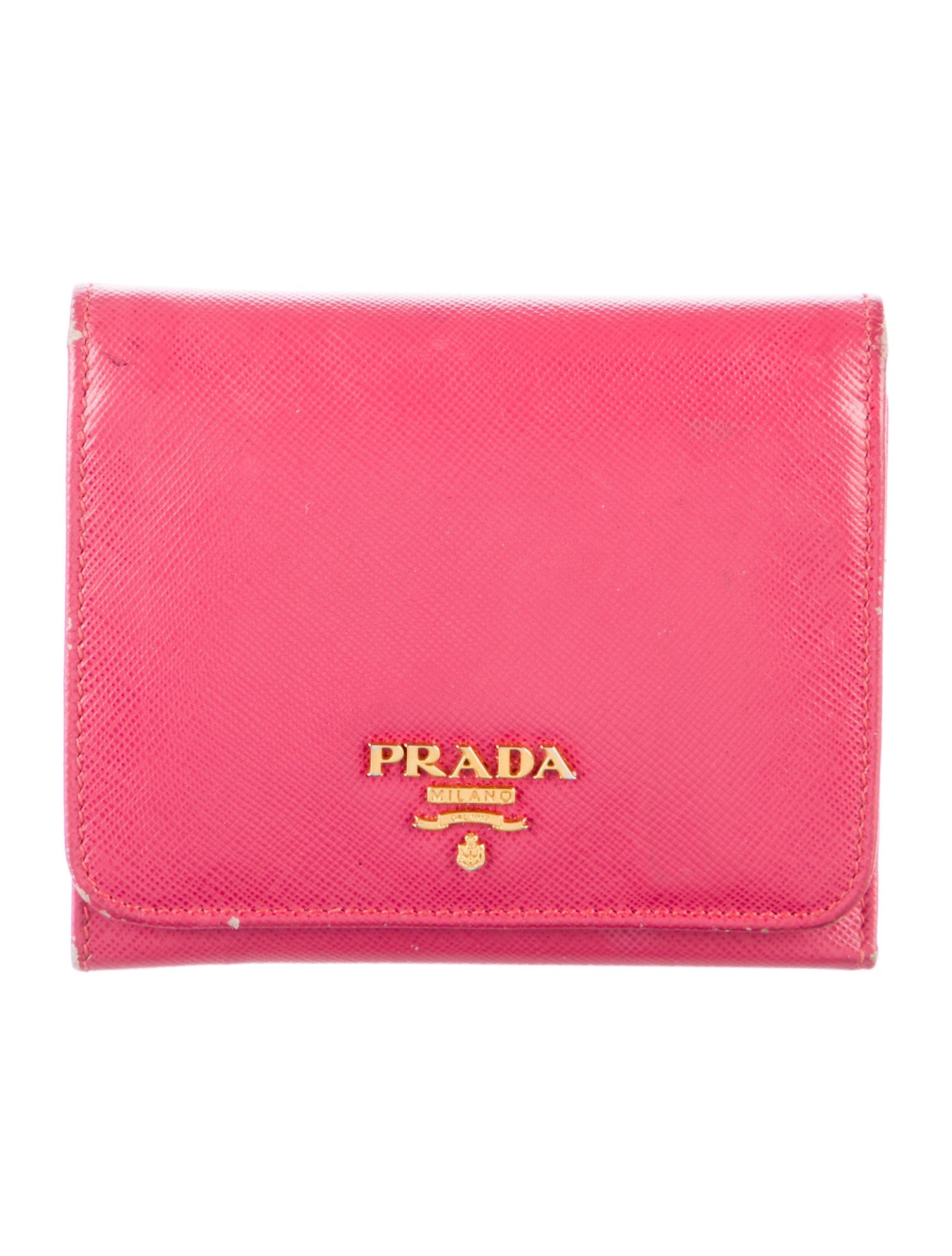 Prada Saffiano Metal Leather Compact Wallet